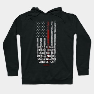 Thin Red Line Firefighter Bible Verse Hoodie